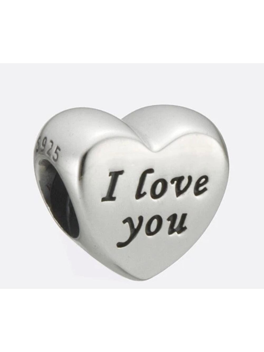 Pandora Sterling Silver 925 Heart Shaped I LOVE YOU charm 2 sided